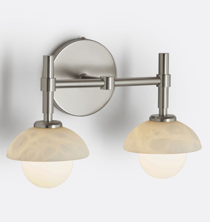 Alabaster Shade Greenwich Double Wall Sconce