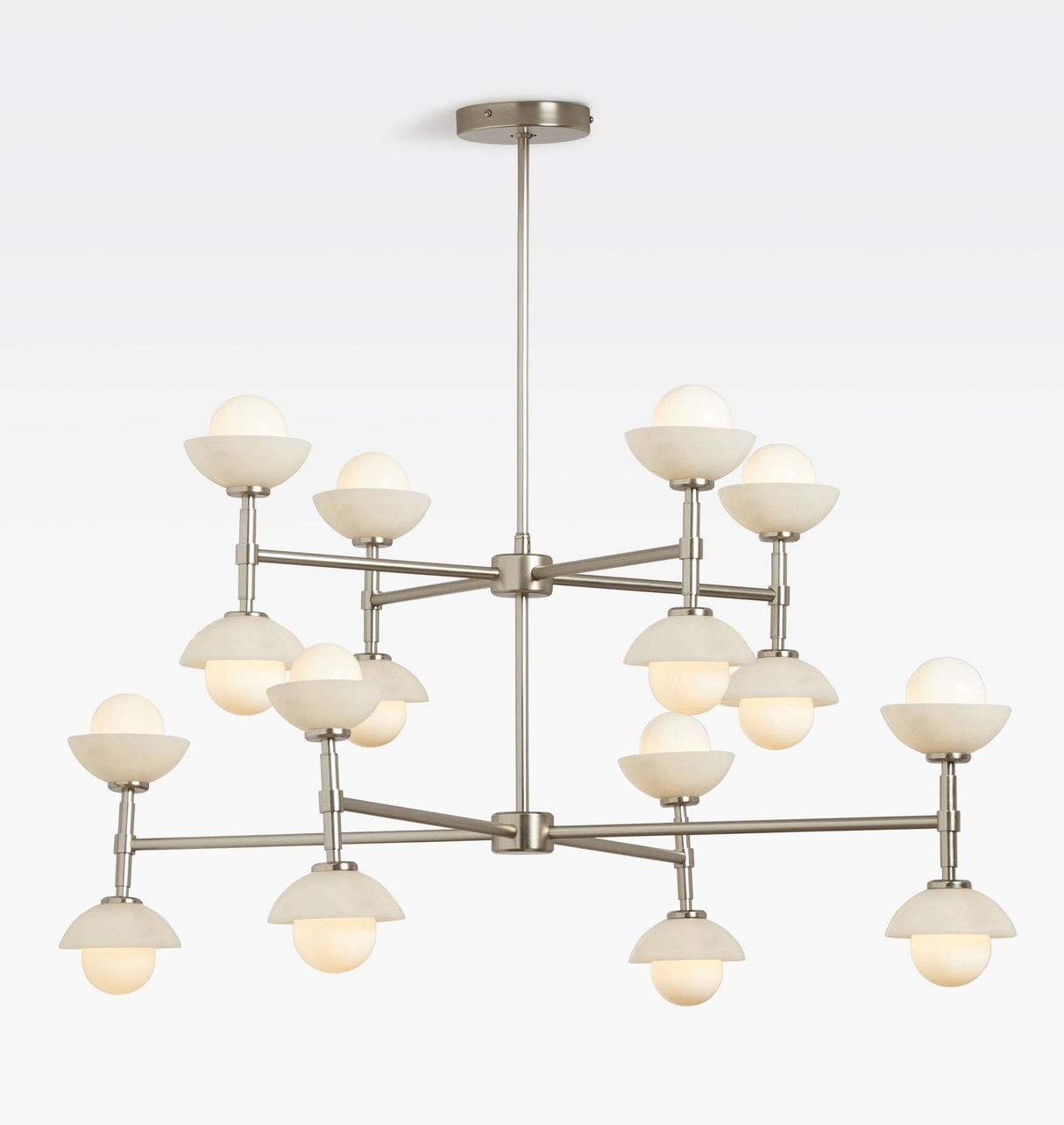 Alabaster Shade Greenwich Double Tier Chandelier