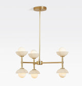 Alabaster Shade Greenwich Chandelier