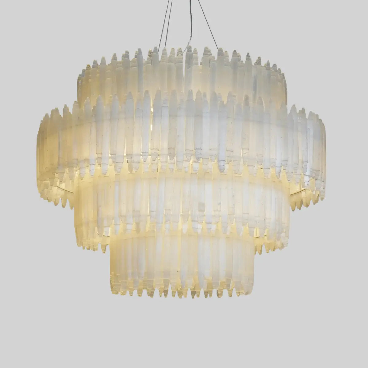 Art Selenite Layer Round Chandelier