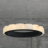 PostModen Marble Round Chandelier Black