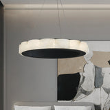 PostModen Marble Round Chandelier Black