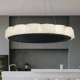 PostModen Marble Round Chandelier Black