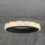 PostModen Marble Round Chandelier Black