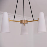 White Ceramics Round Chandelier 3-Lights