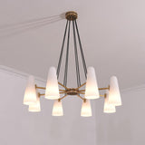 White Ceramics Round Chandelier 8-Lights