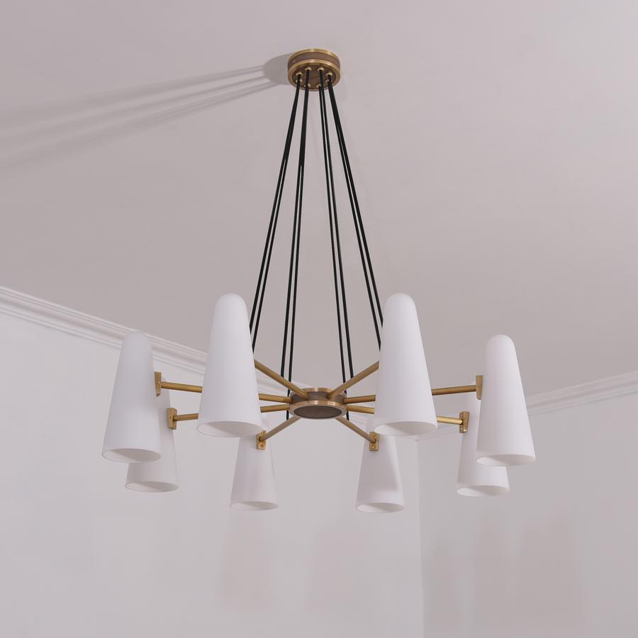 White Ceramics Round Chandelier 8-Lights