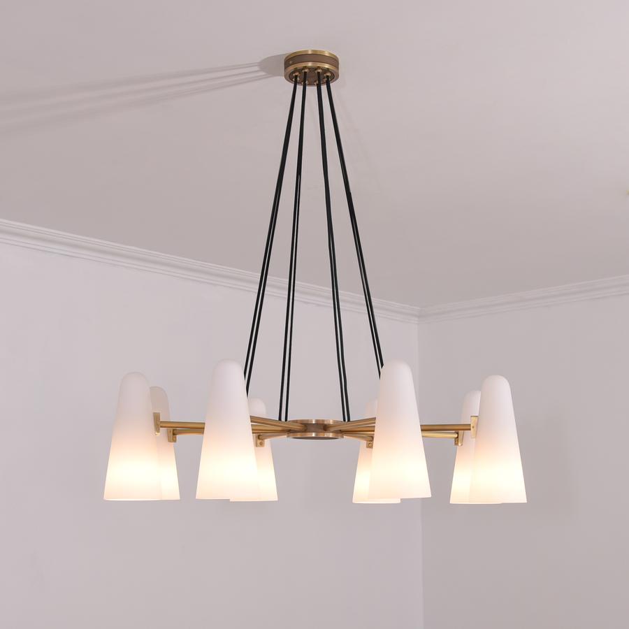 White Ceramics Round Chandelier 8-Lights