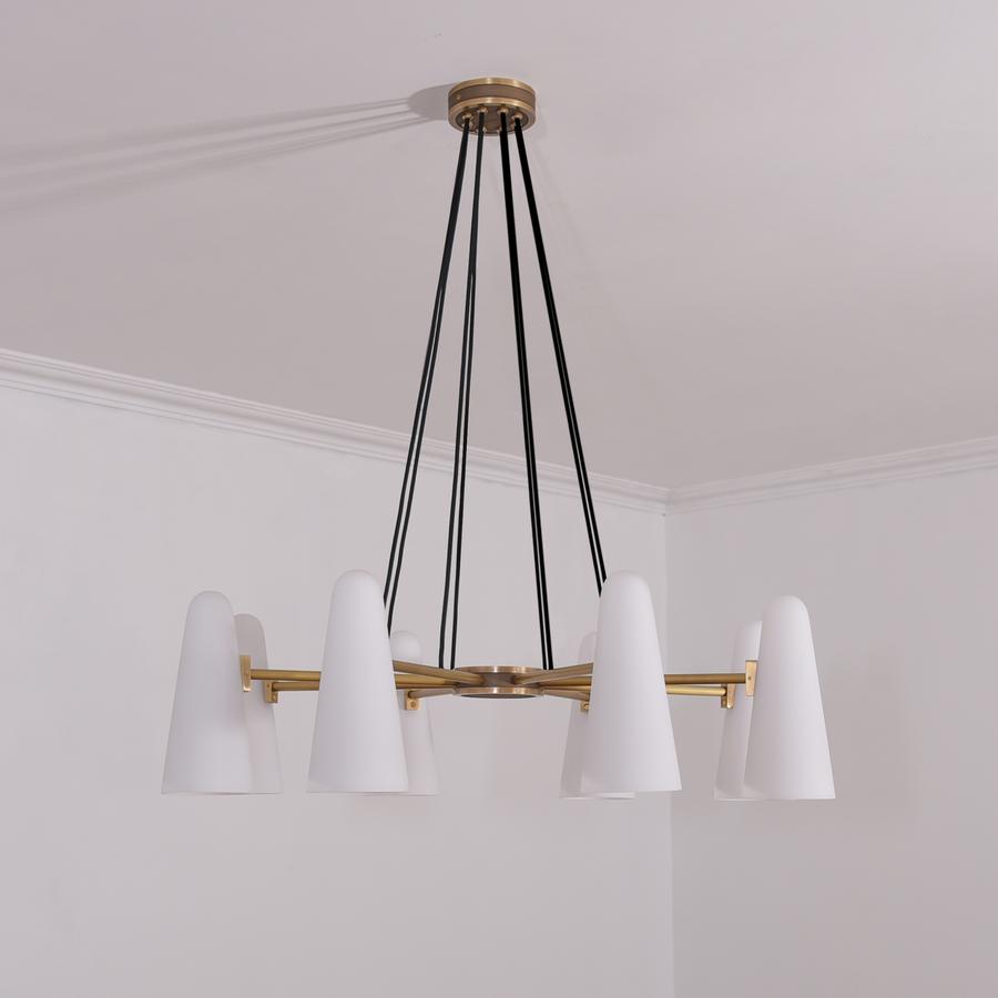 White Ceramics Round Chandelier 8-Lights