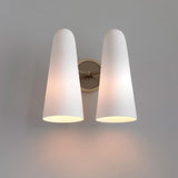 White Ceramics Double Shade Wall Sconce