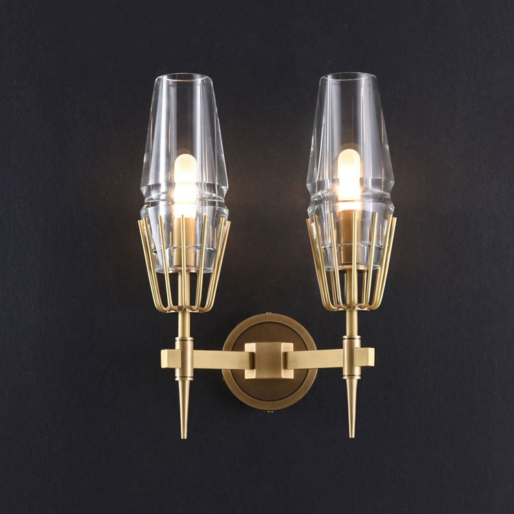 Goblet Wine Glass Double Head Wall Sconce