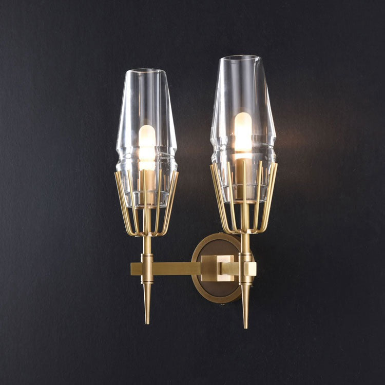 Goblet Wine Glass Double Head Wall Sconce