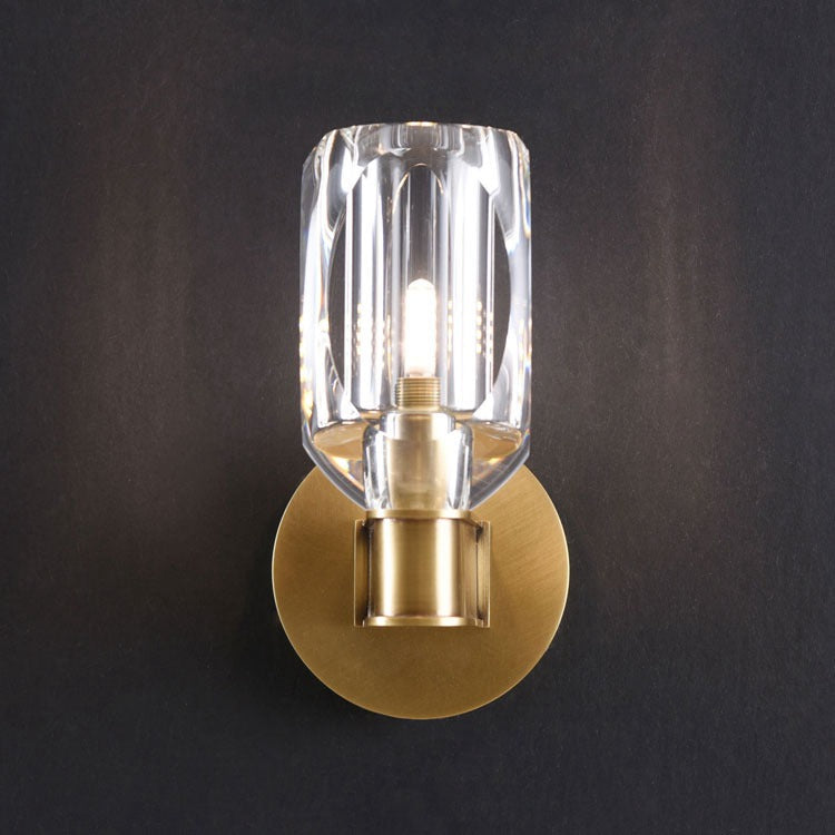 Modern Crystal Cup Wall Sconce 8.8" H