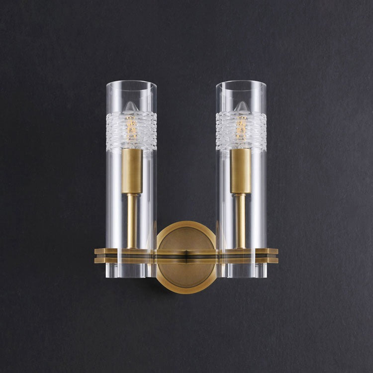 Modern Glass Tube Double Head Wall Sconce