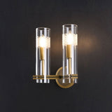 Modern Glass Tube Double Head Wall Sconce