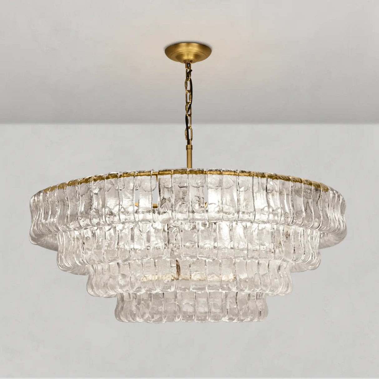 Art Glass Ghiaccio Round Chandelier 36" 48" 60"