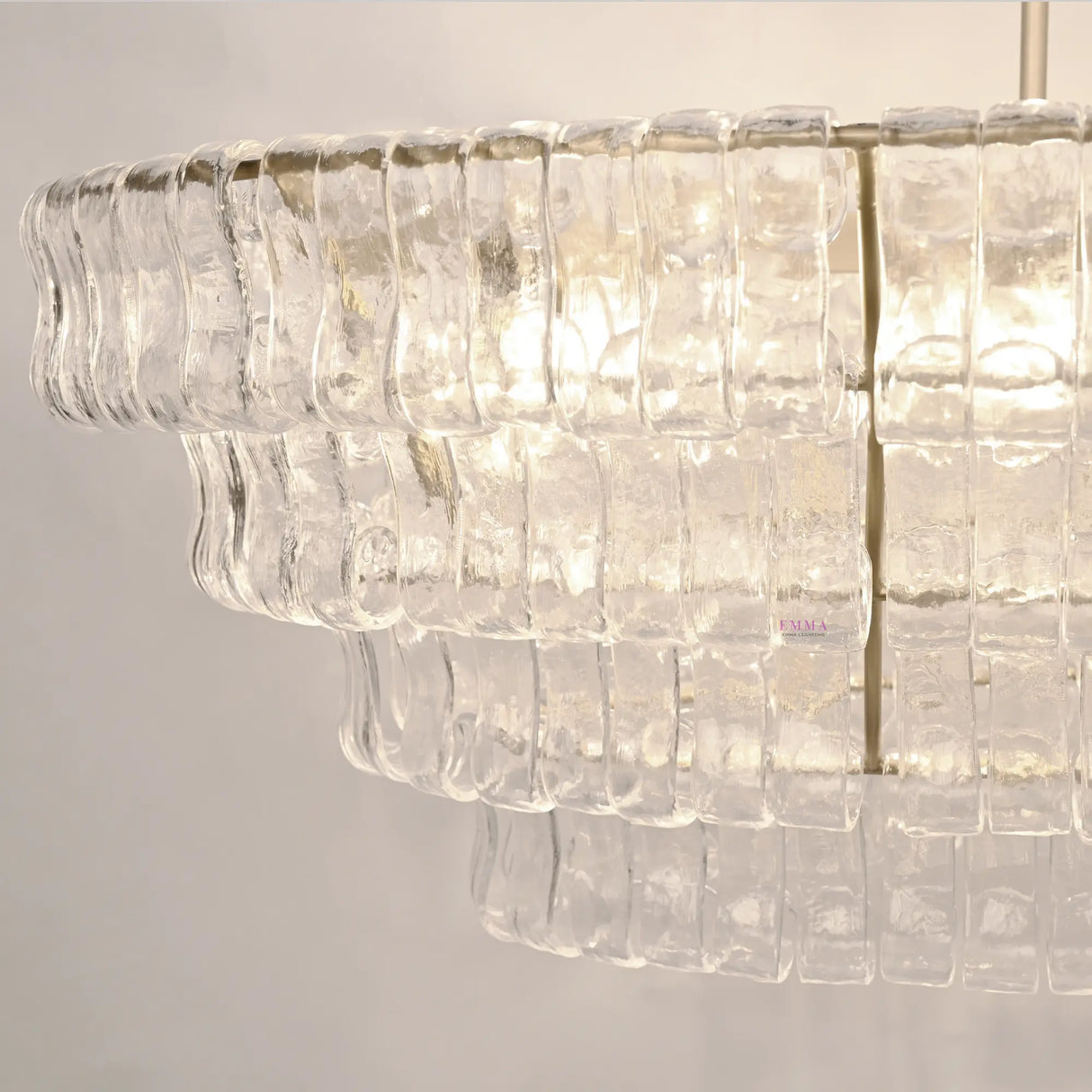 Art Glass Ghiaccio Oval Chandelier