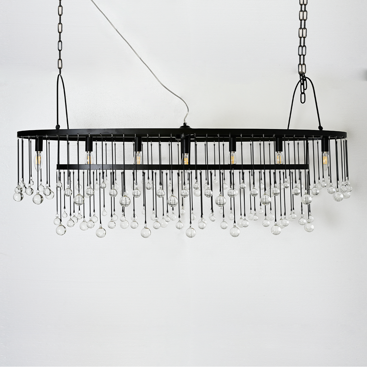 Modern Aubrey Oval Chandelier 7 Light