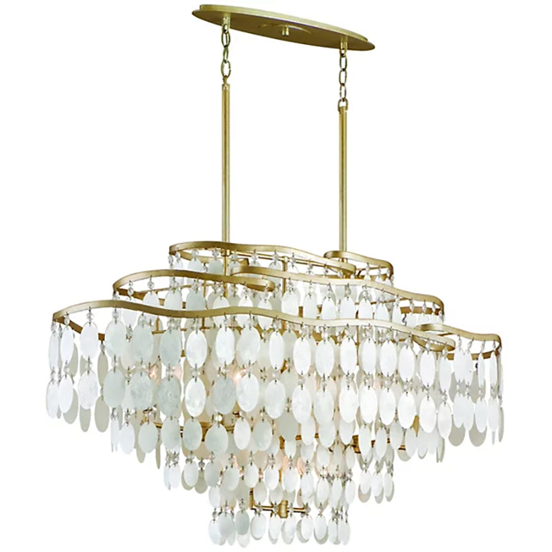 Dolce Shell With Crystal Linear Chandelier