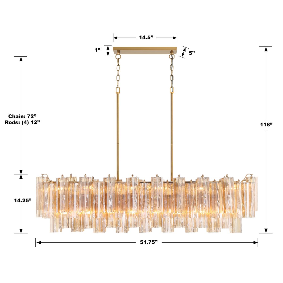 Addis Linear Chandelier 51"