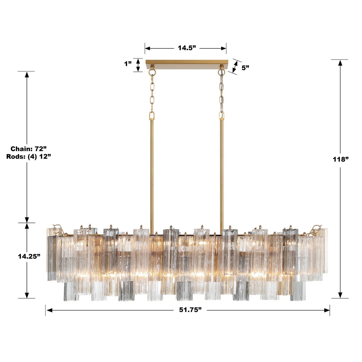 Addis Linear Chandelier 51"