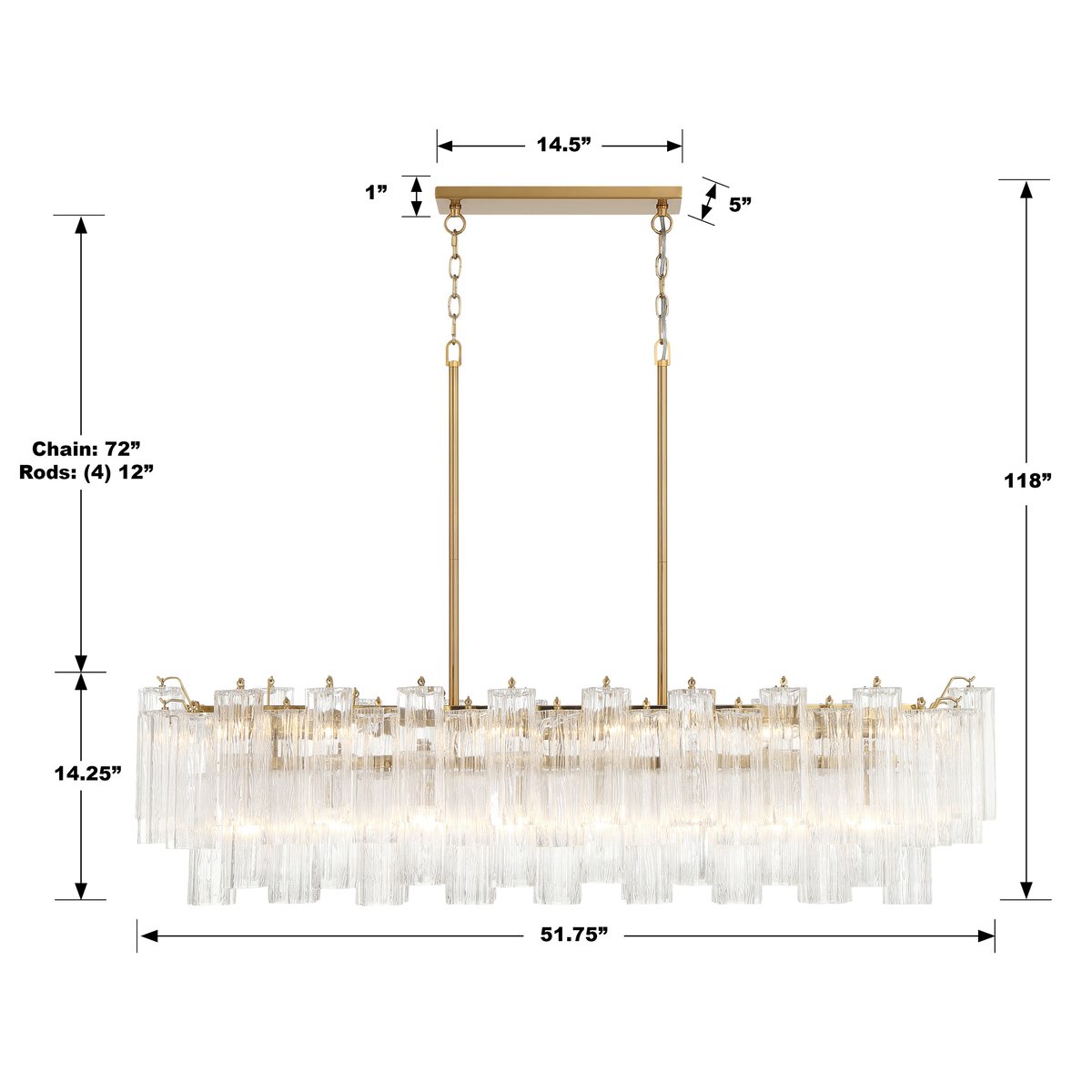 Addis Linear Chandelier 51"