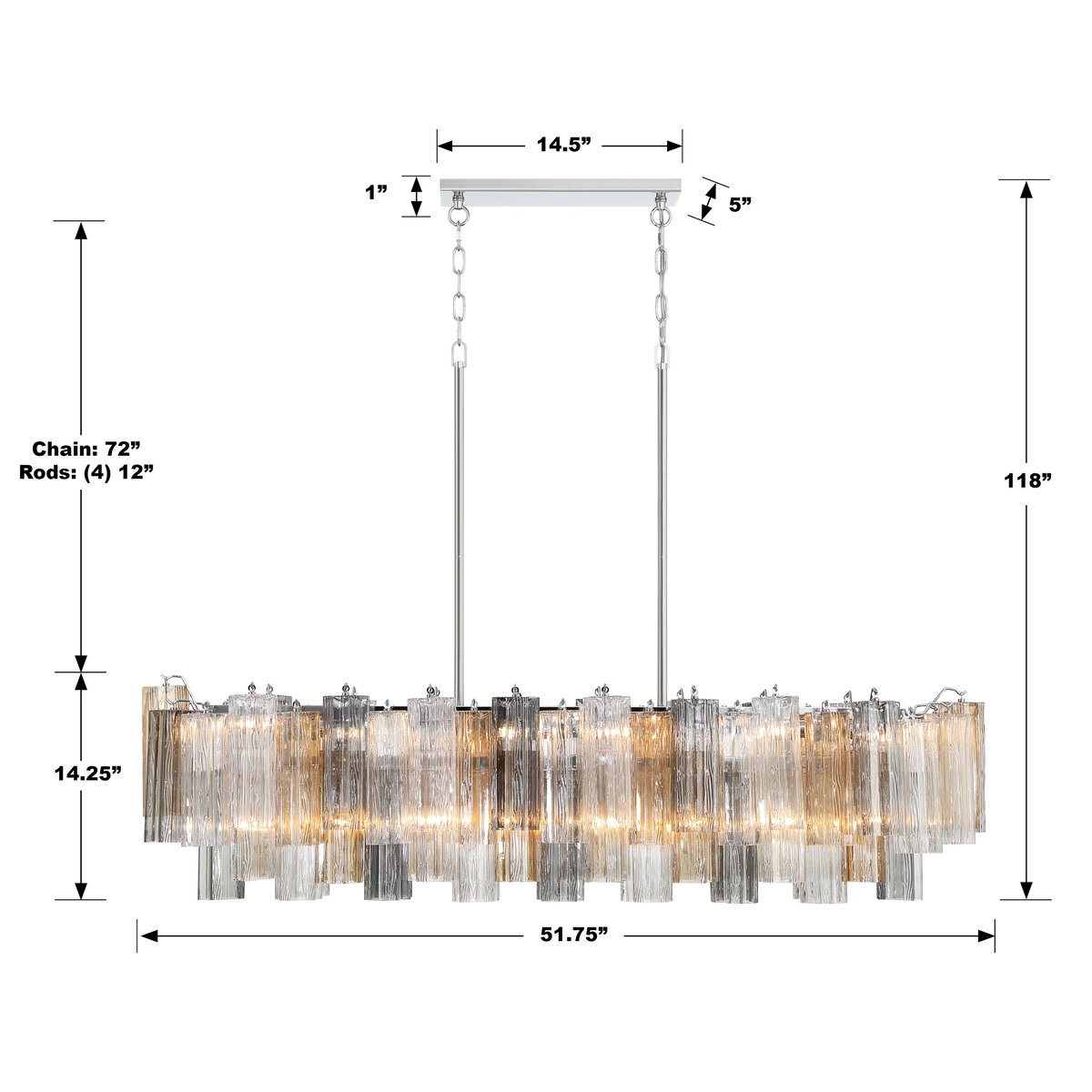 Addis Linear Chandelier 51"