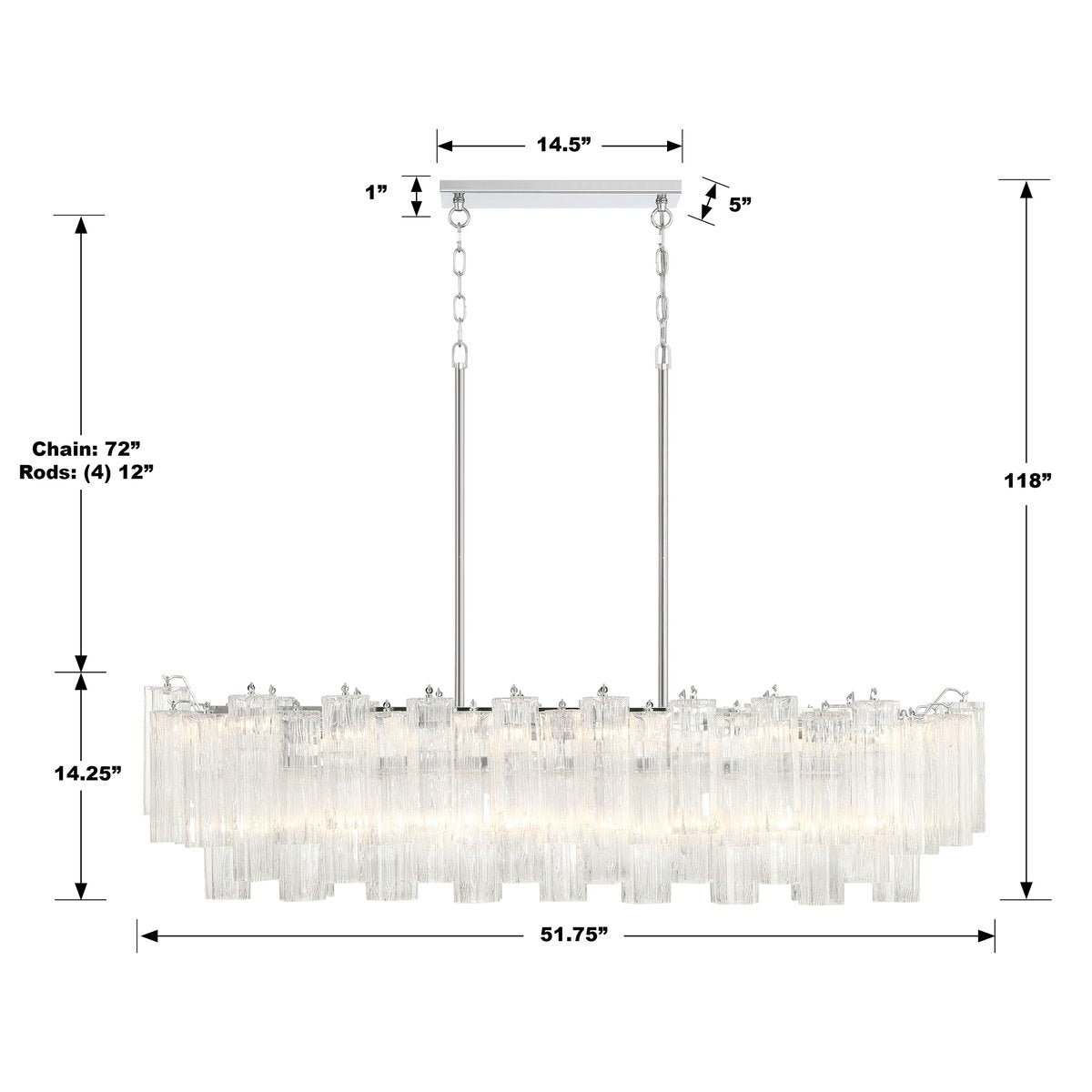 Addis Linear Chandelier 51"