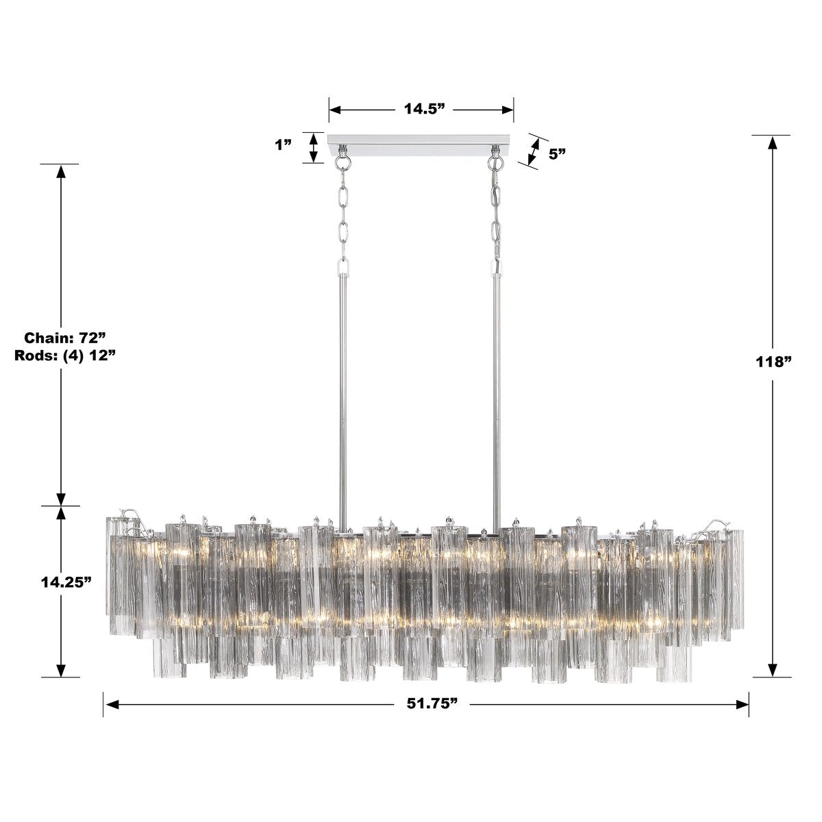 Addis Linear Chandelier 51"