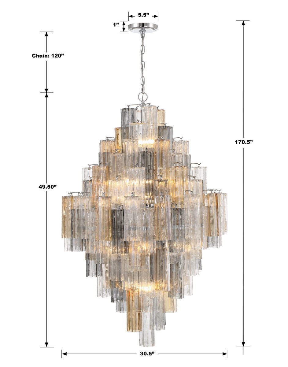 Addis Diamond Chandelier 49''H