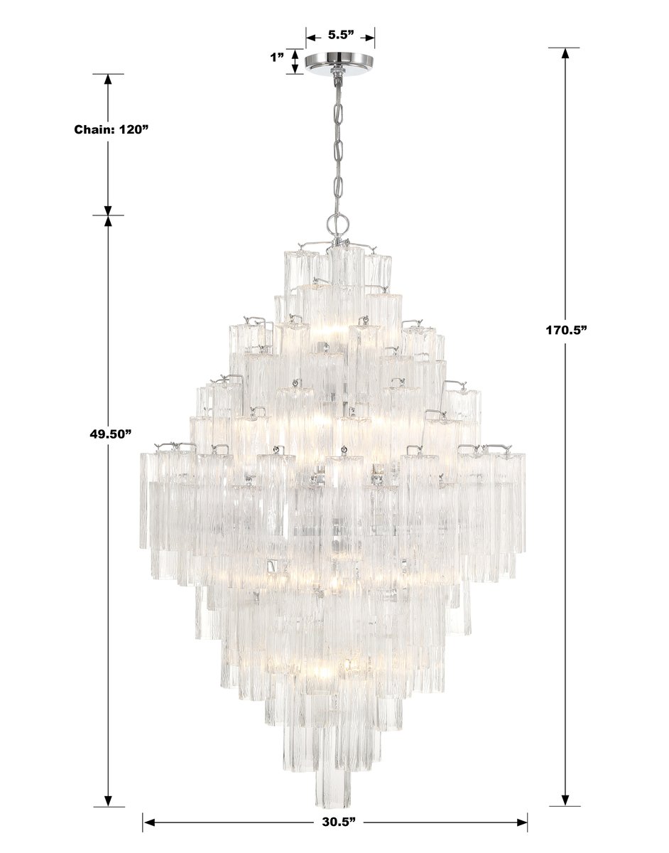 Addis Diamond Chandelier 49''H