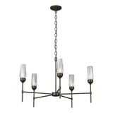 Modern Art Glass Luma 5 Arm Chandelier