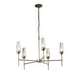 Modern Art Glass Luma 5 Arm Chandelier