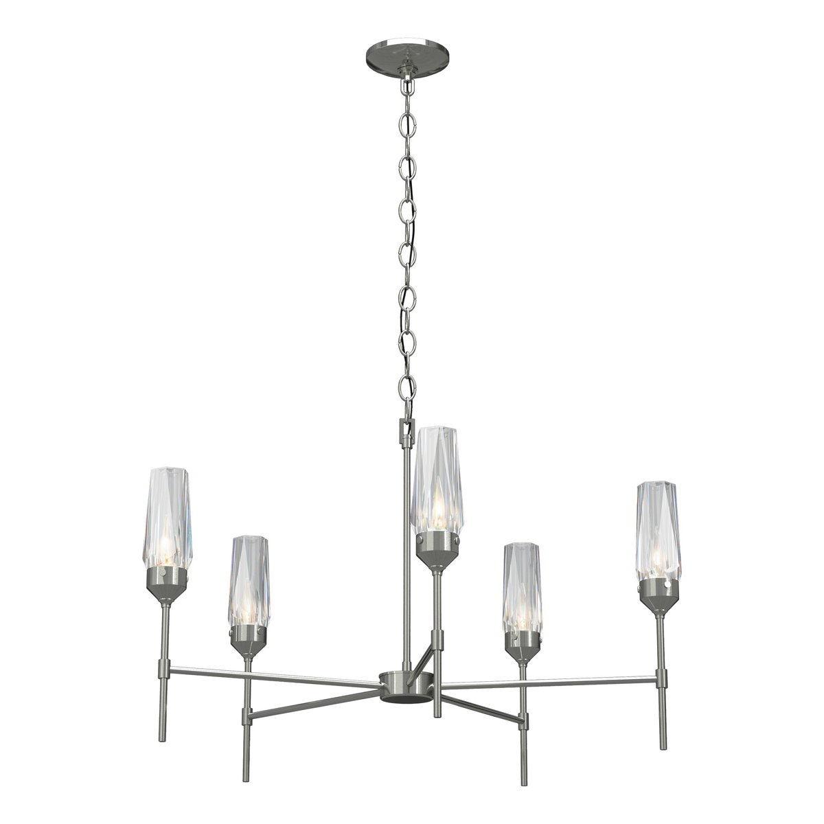 Modern Art Glass Luma 5 Arm Chandelier