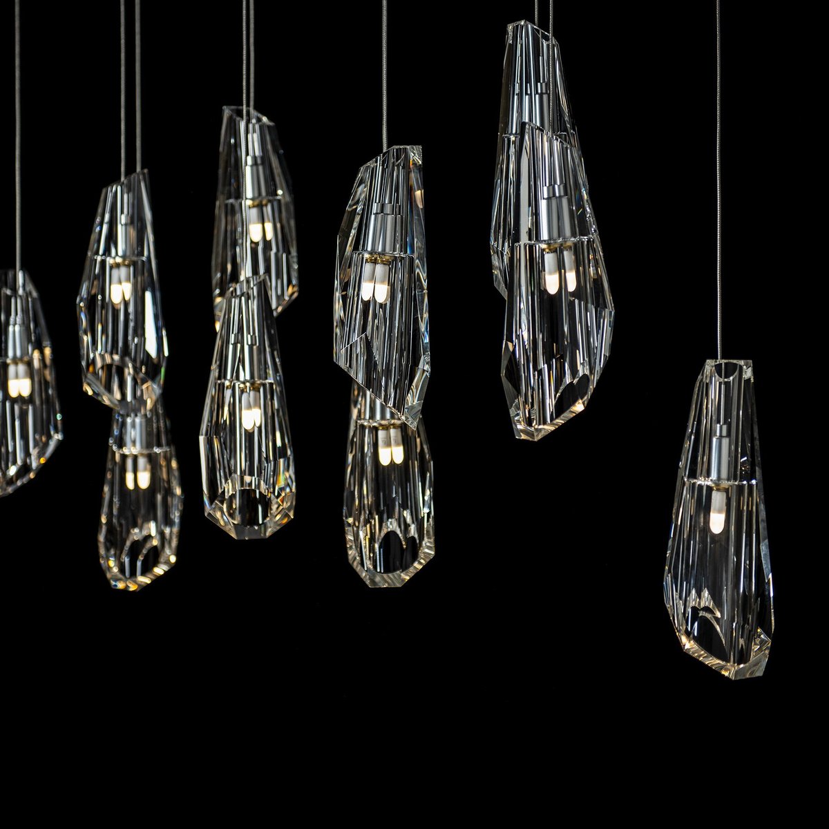 Modern Art Glass Luma Linear Multi Light Pendant