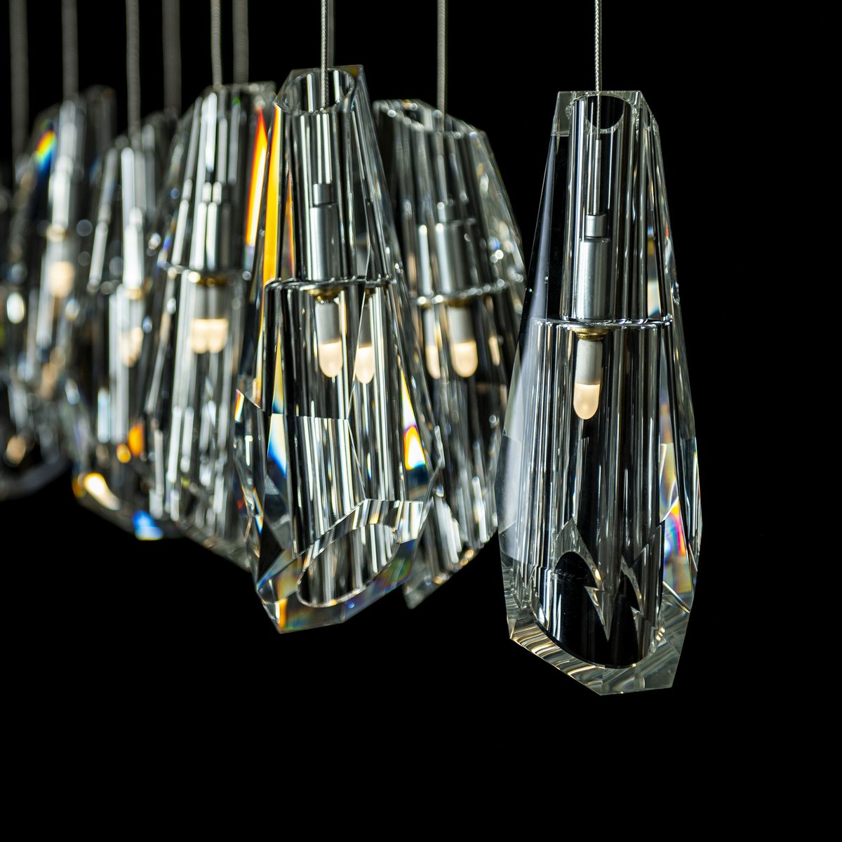 Modern Art Glass Luma Linear Multi Light Pendant