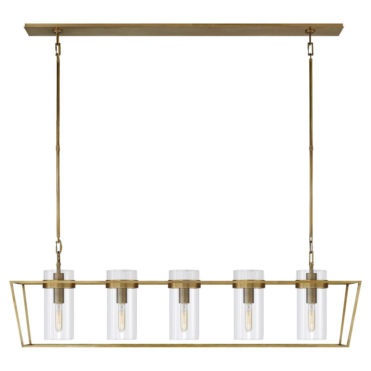 Modern Art Glass Presidio Linear Chandelier 5-Light