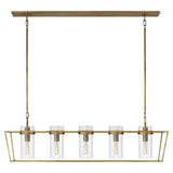 Modern Art Glass Presidio Linear Chandelier 5-Light