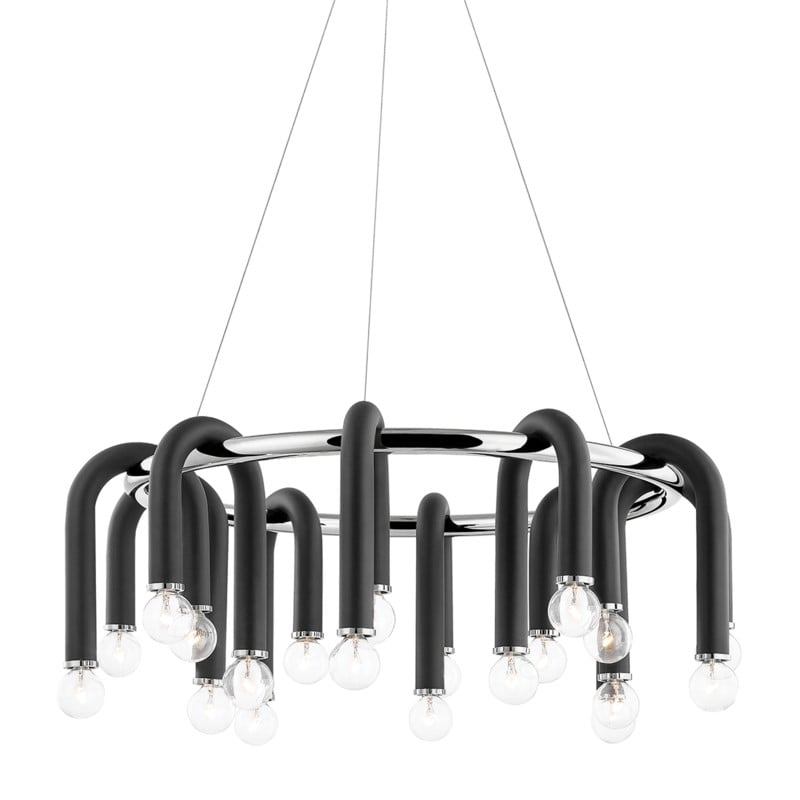 Whit Asymmetric U-shape Round Chandelier